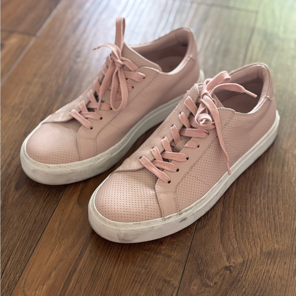 THE GREAT. Blush Pink Perforated Sneakers